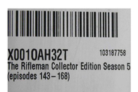 The Rifleman Season 5 (episodes 143-168) Collector Edition DVD TV Show Series DVD For Family