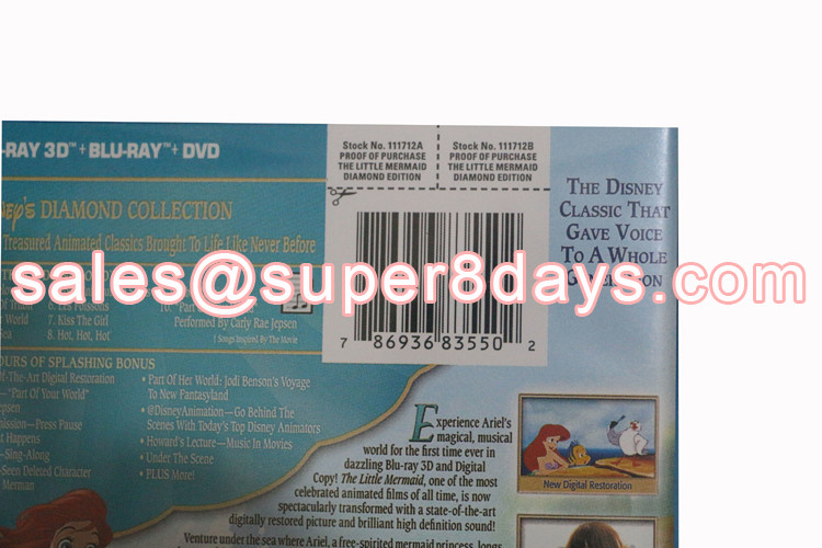 Disney Movies Blu Ray Dvd The Little Mermaid 3d Dvd Cartoon Disney Blue Ray Dvd Wholesale Supplier